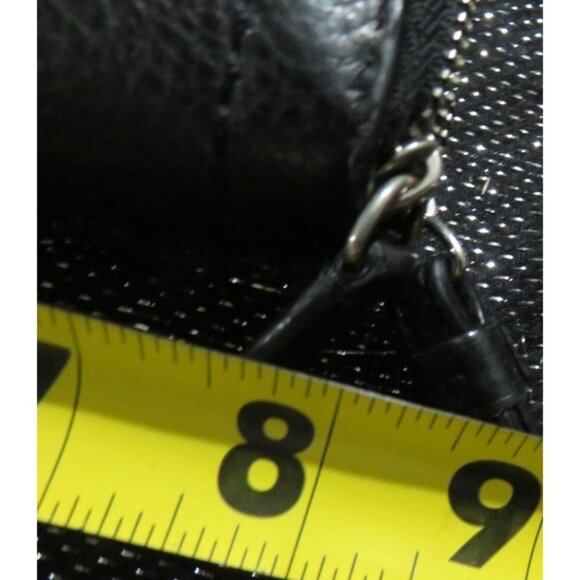 Coach Black Pebbled Leather Double Zip Around Accordion Continental Long Wallet - Picture 9 of 11